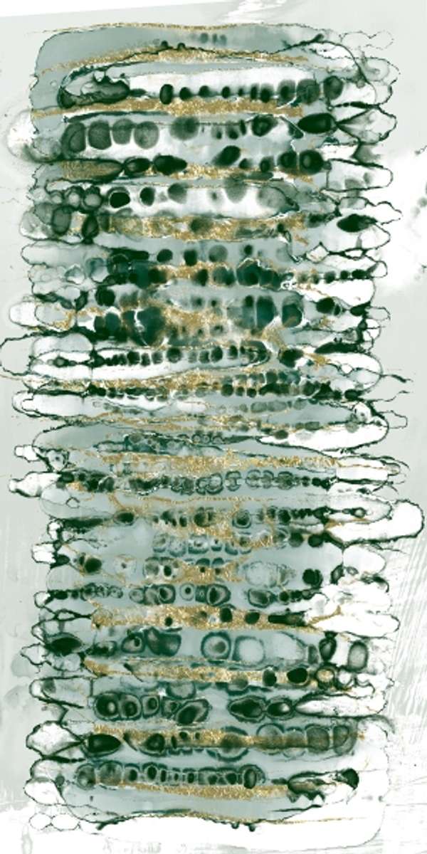 Bubbles Beneath 2 Gold Floater Framed Wall Art