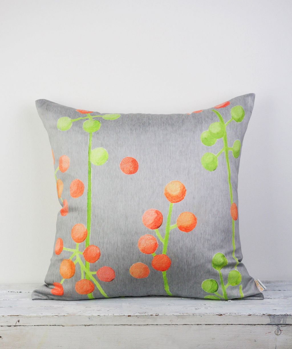 Throw Pillow: Brunia On Grey
