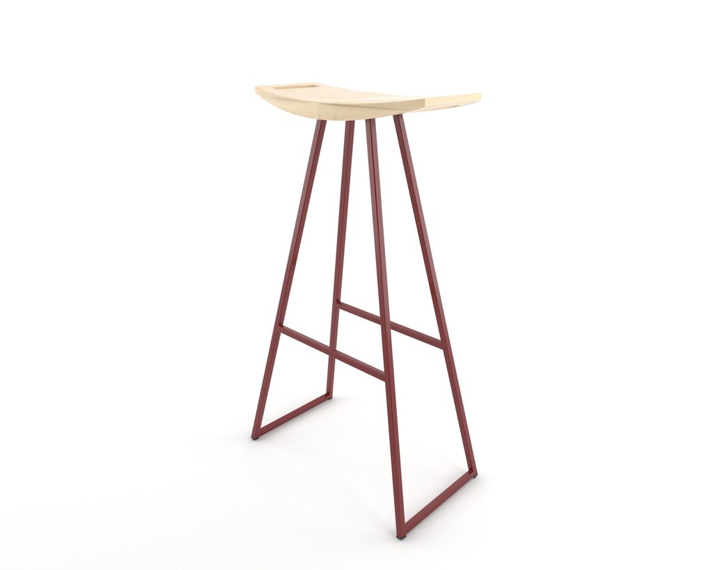 Preview image for Roberts Bar Stool A3256, Maple, Blood Red