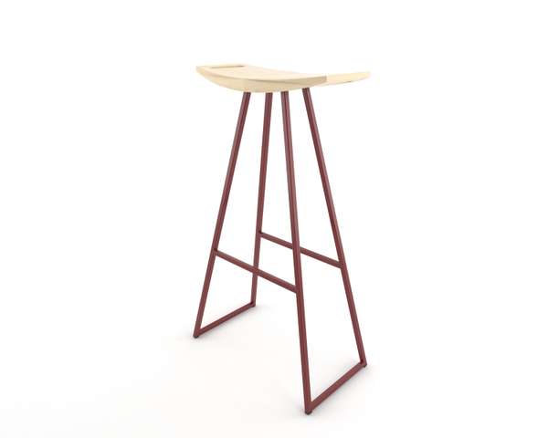 Roberts Bar Stool A3256, Maple, Blood Red