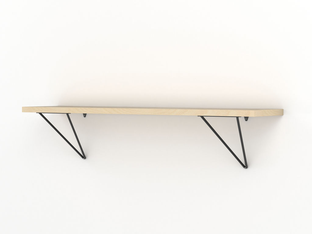 Adams Shelf Bundle (Brackets + Shelf Board) A1011-A1110, Maple, Matte Black