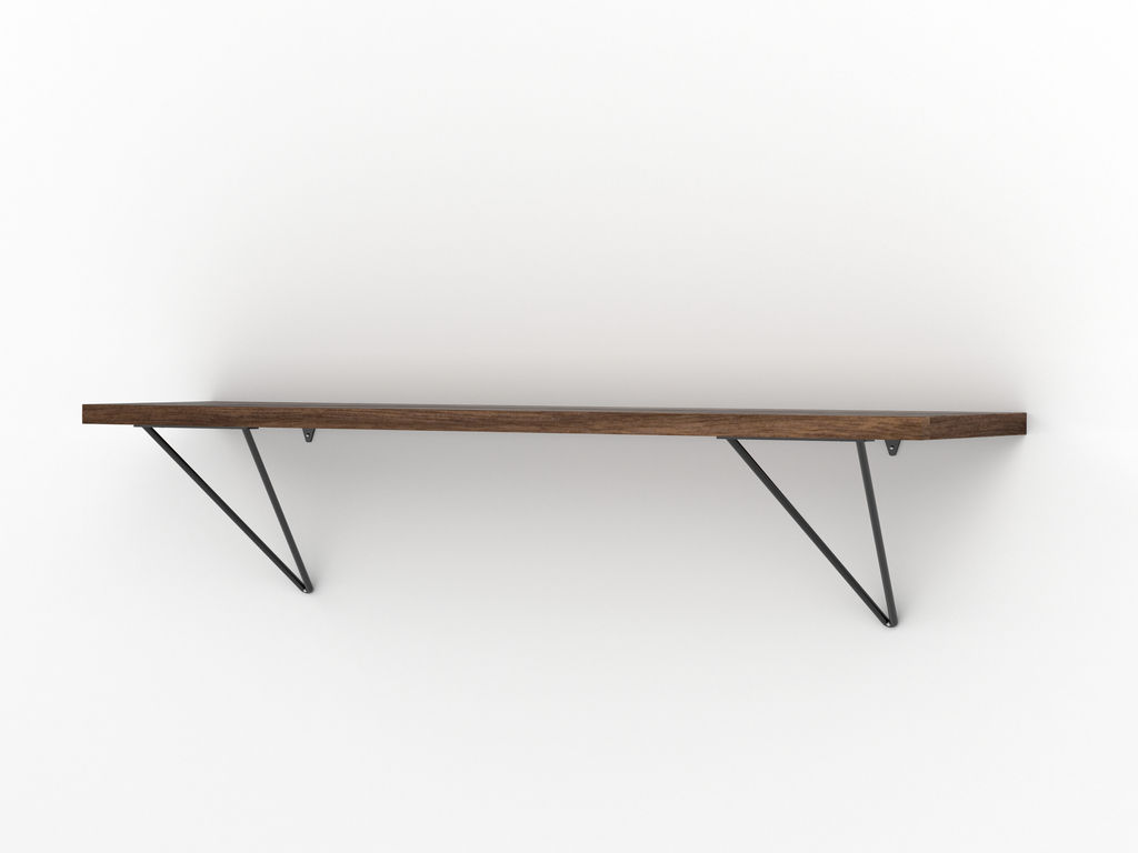 Adams Shelf Bundle (Brackets + Shelf Board) A1011-A1109, Walnut, Matte Black