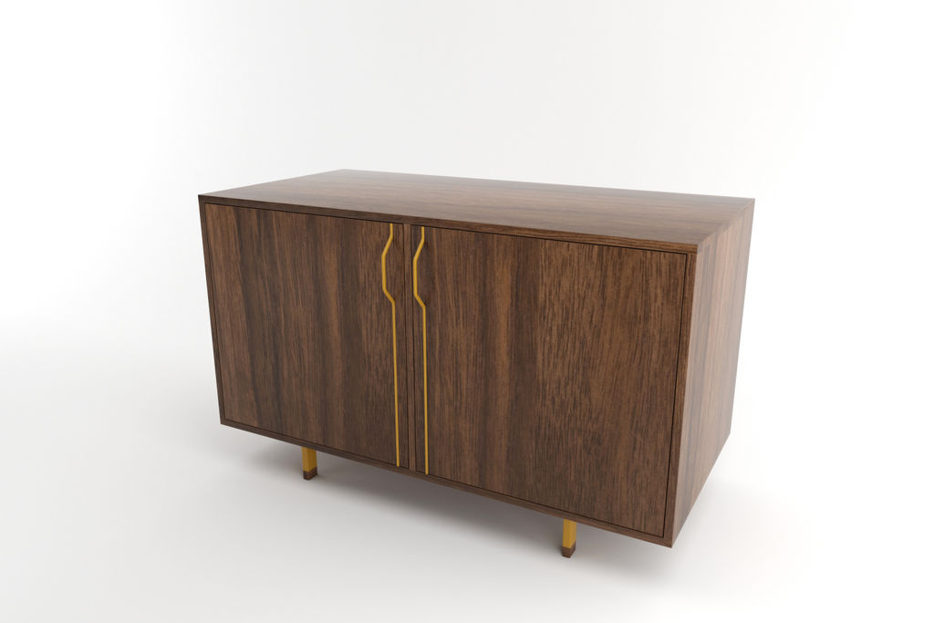 Preview image for Chapman Double Unit Storage Cabinet A2020-Wal-Mu, Walnut, Mustard