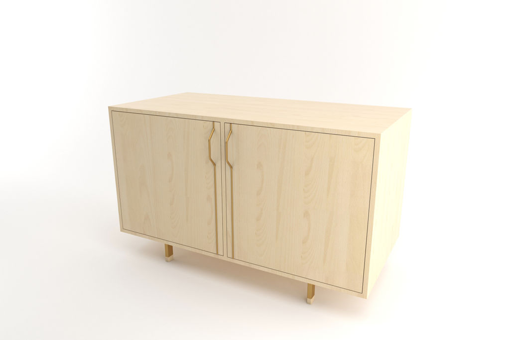 Chapman Double Unit Storage Cabinet A2020-Mpl-Gd, Maple, Brassy Gold