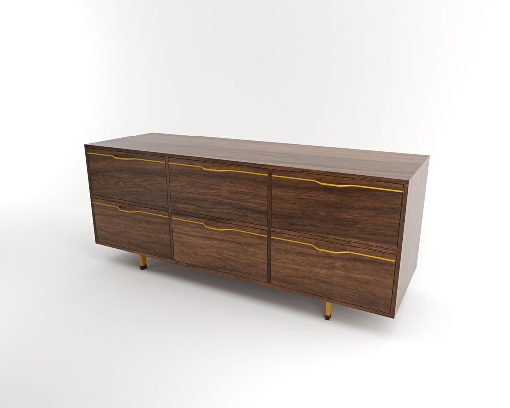 Preview image for Chapman Storage Dresser - Credenza A2060-Wal-Mu, Walnut, Mustard