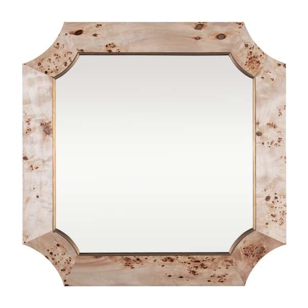 Farra 36" X 36" Wall Mirror - Poplar Burl/Weathered Brass