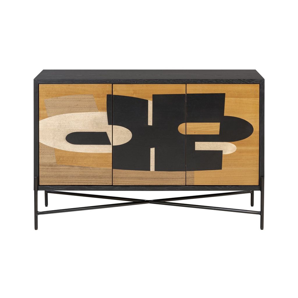 Preview image for Parker Credenza - Black/Walnut/White Ashe/Cherry/Black Oak