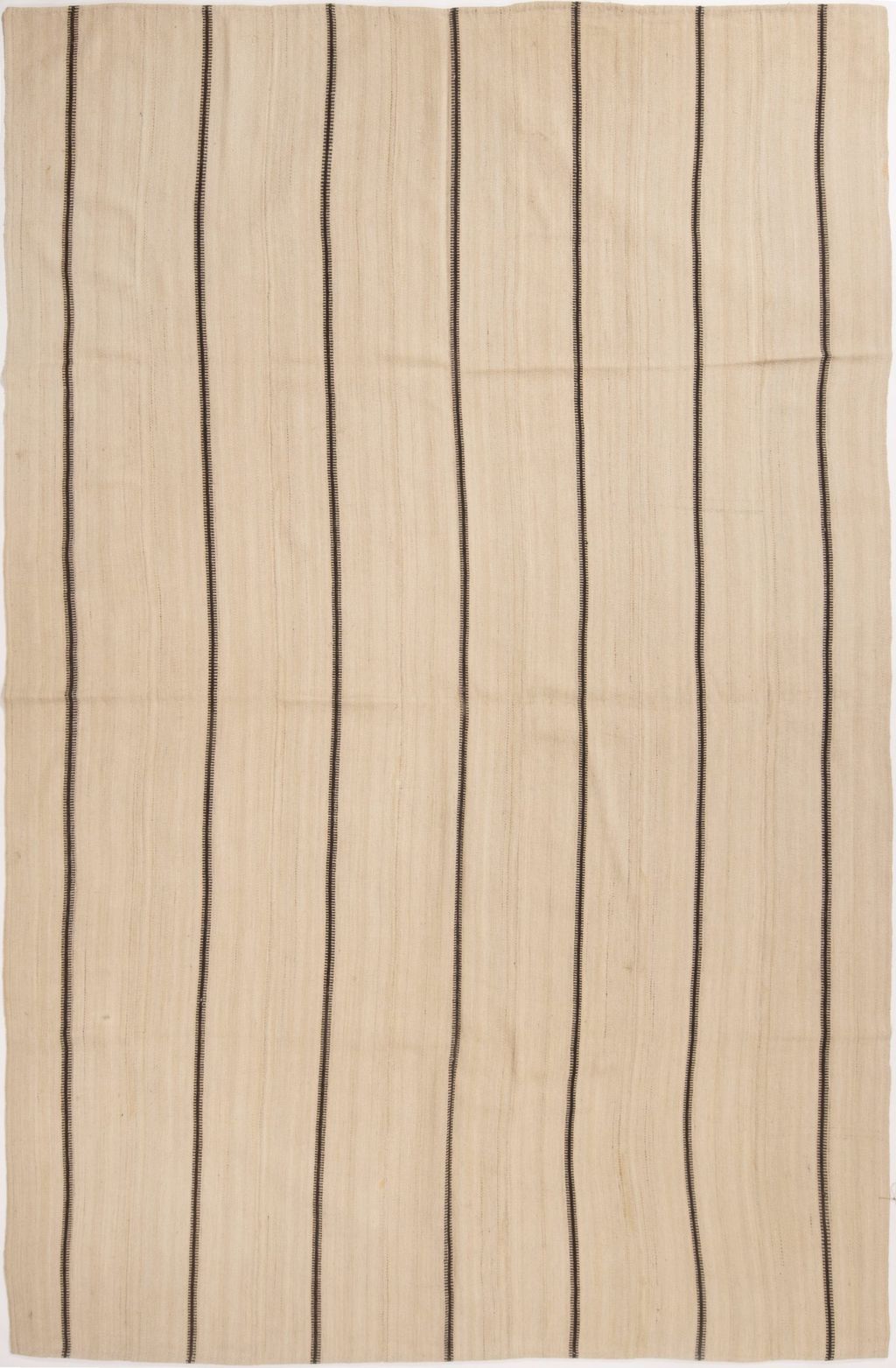 Preview image for Antique Geometric Striped Beige Brown Wool Persian Kilim Rug
