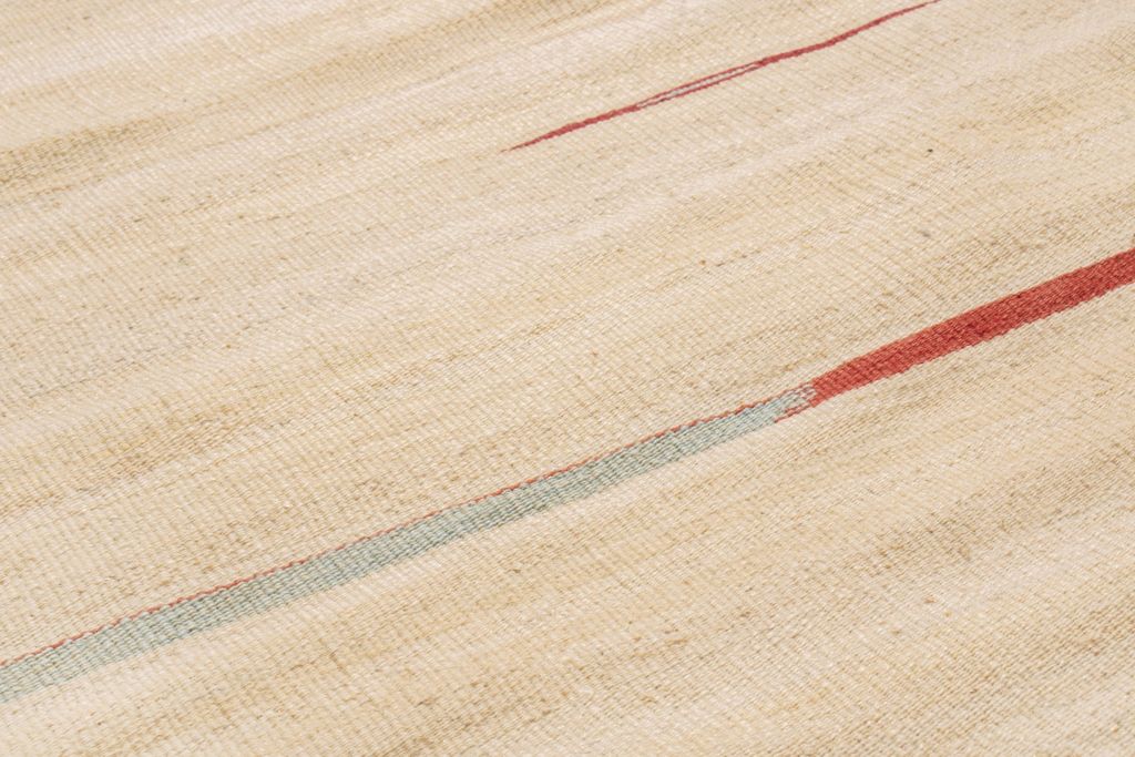 Vintage Persian Beige And Multicolor Wool Kilim
