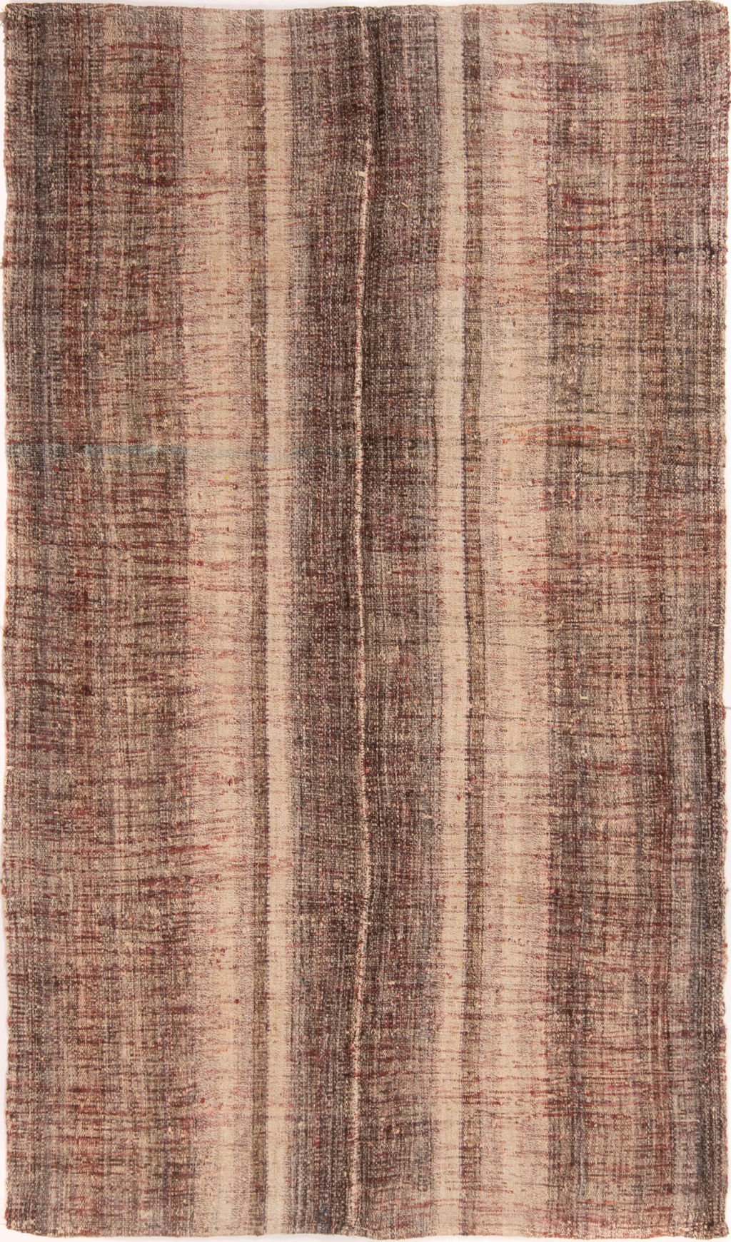 Vintage Turkish Brown And Beige Wool Kilim Rug