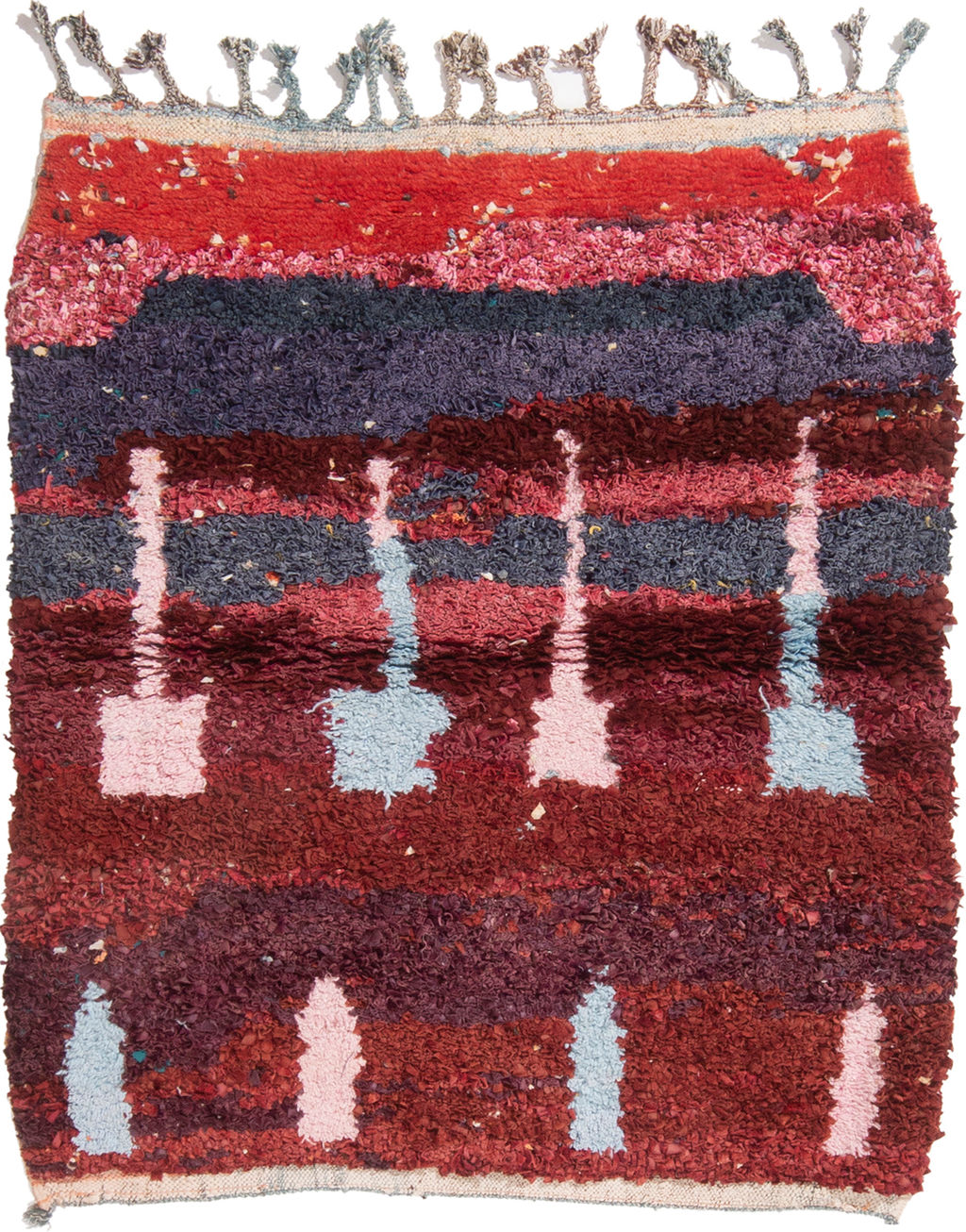 Preview image for Vintage Midcentury Moroccan Transitional Red And Blue Fabric Rug
