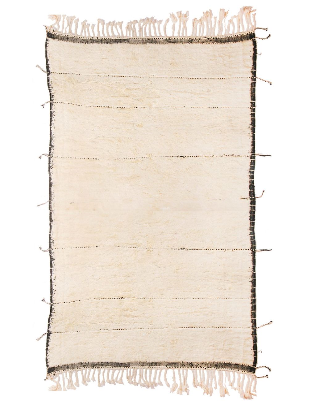 Preview image for Moroccan White And Black Wool Rug With Pile