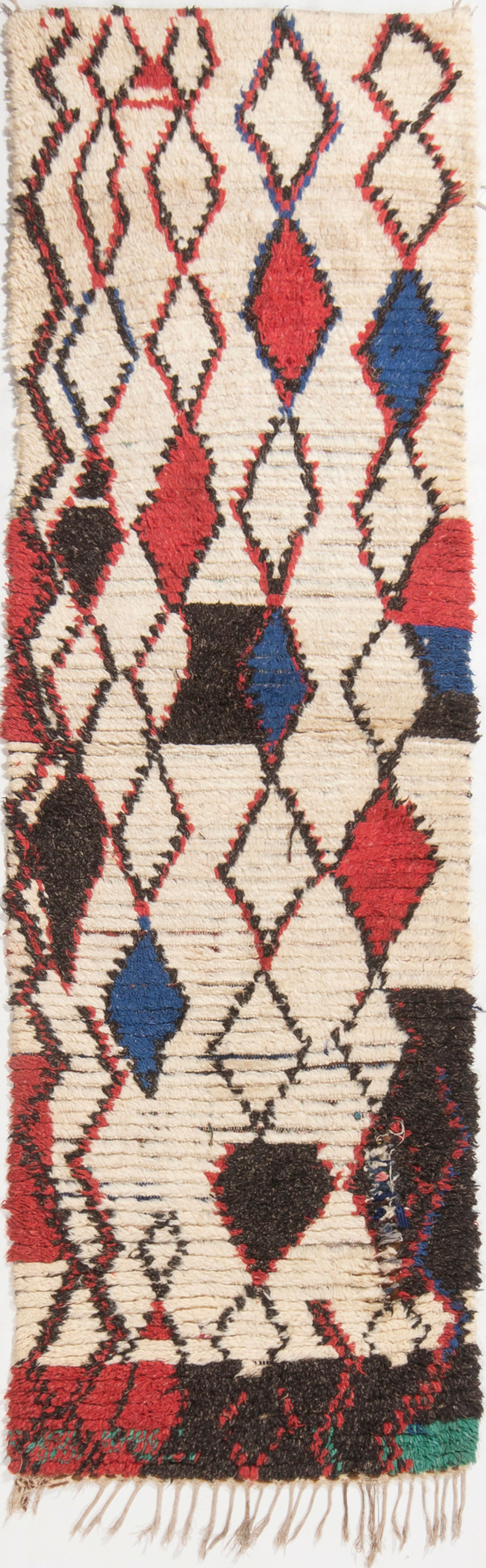 Preview image for Vintage Midcentury Moroccan Beige Red And Blue Wool Rug