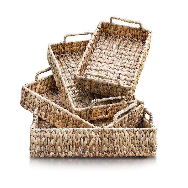 Water - Hyacinth Tray, Set Of 3