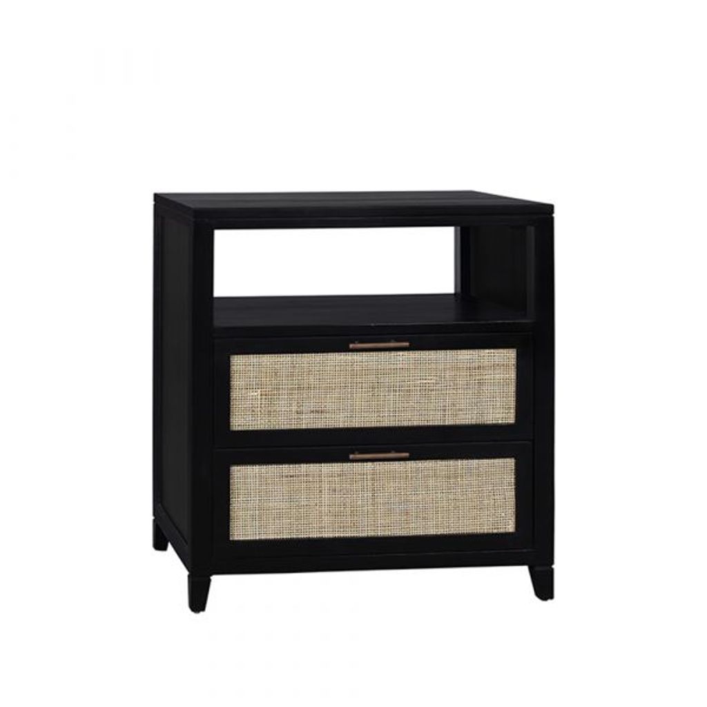 Ava Cane Nightstand, Black Fox
