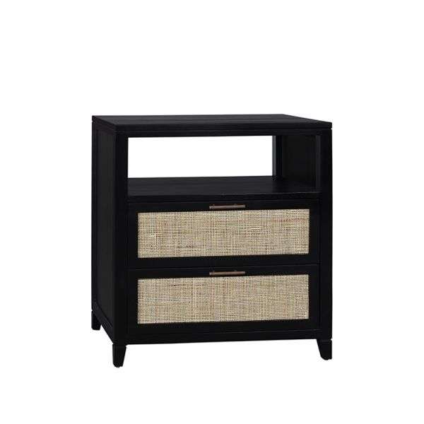 Ava Cane Nightstand, Black Fox