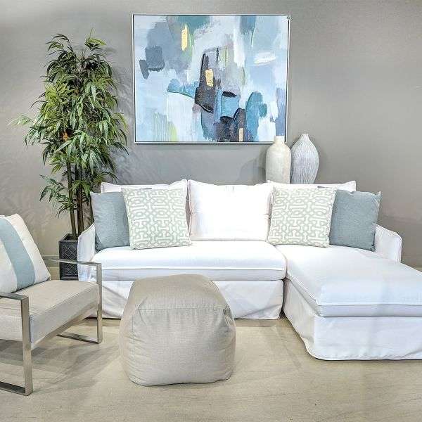 Shelby Lsf Loveseat, Canvas Natural, White