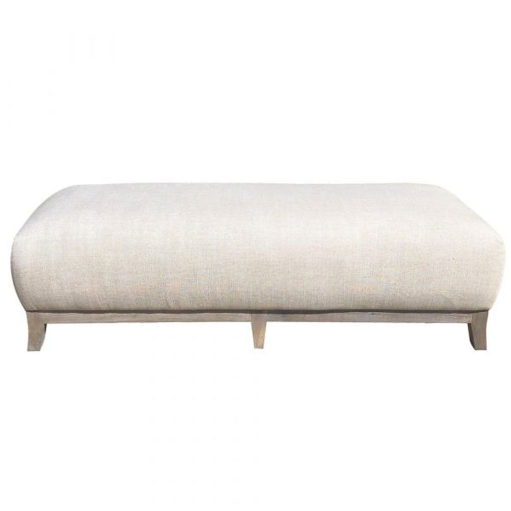 Preview image for Dalton Ottoman, 60", Linen Kw, Burnt Oak Grey