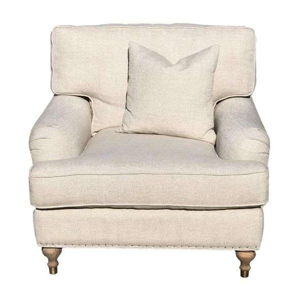 Charles L. Chair, Linen Kw, Burnt Oak Grey