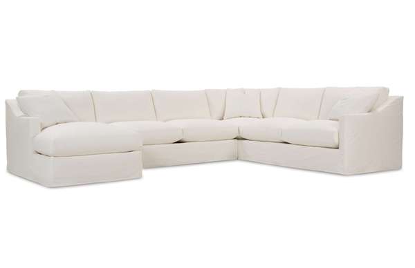 Bradford Slipcover Sectional Right Seater End (Grade Z), Bone White