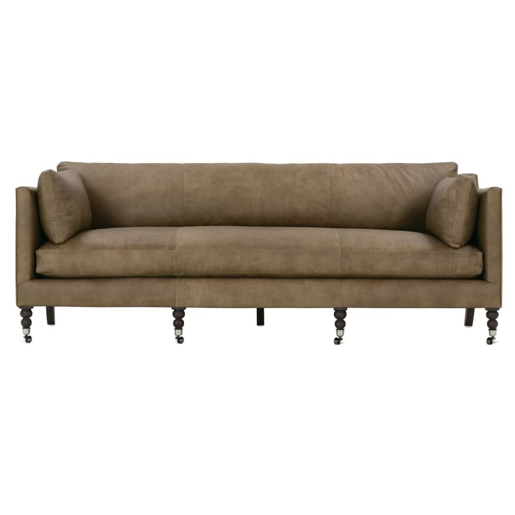 Madeline Leather Sofa In Mushroom