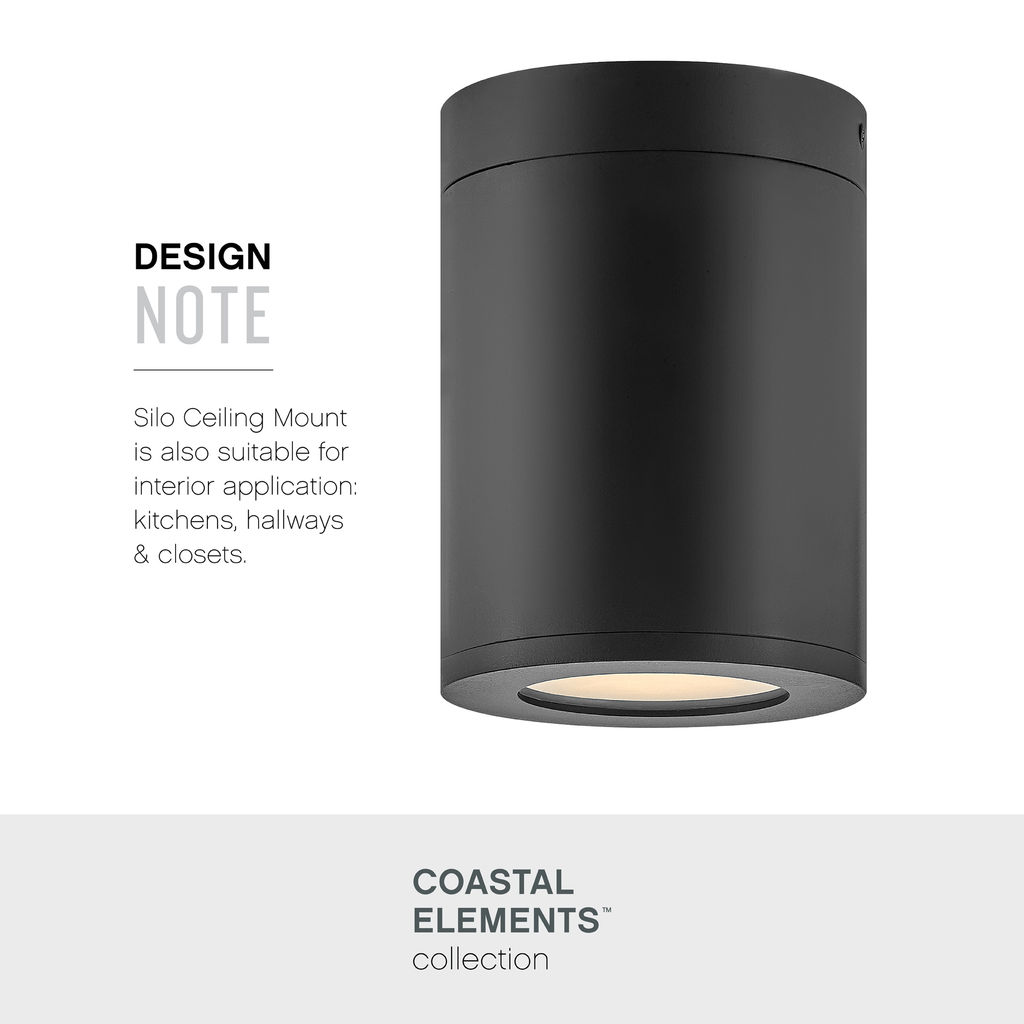 Black Cylinder Flush Mount