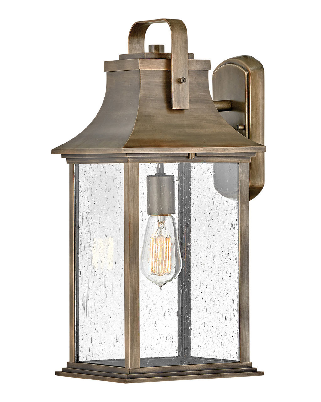 Preview image for Large Wall Mount Lantern, Burnished Bronze