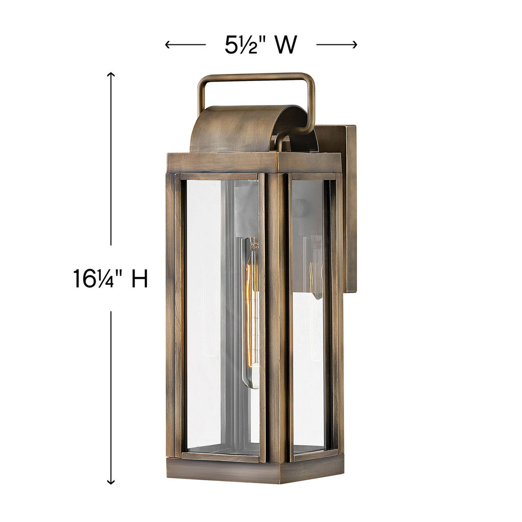 Small Wall Mount Lantern, Burnished Bronze