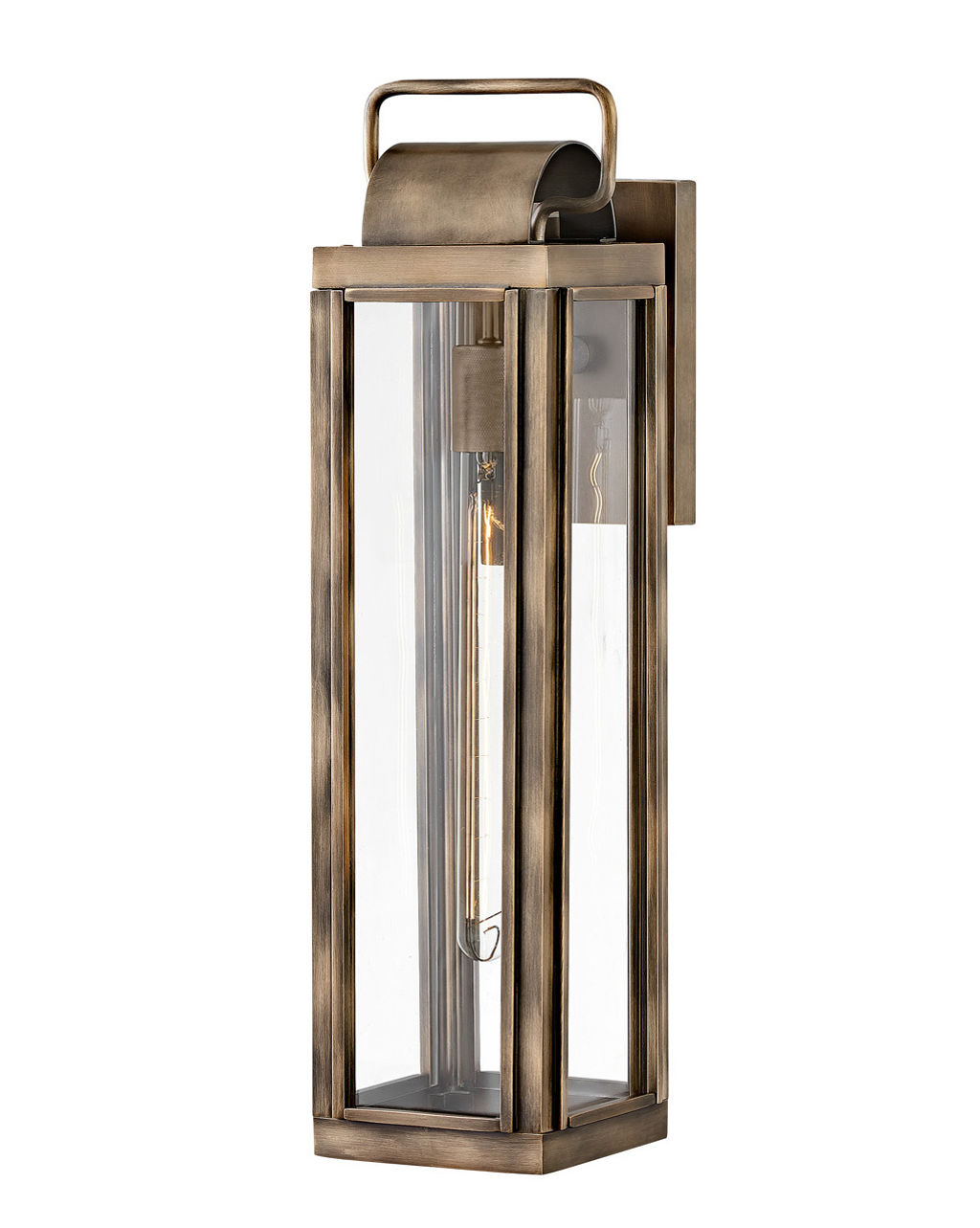 Large Wall Mount Lantern, Burnished Bronze
