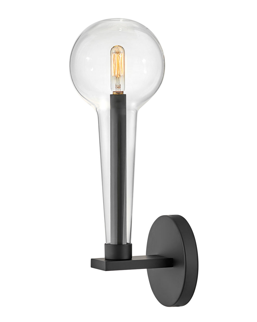 Single Light Sconce, Black
