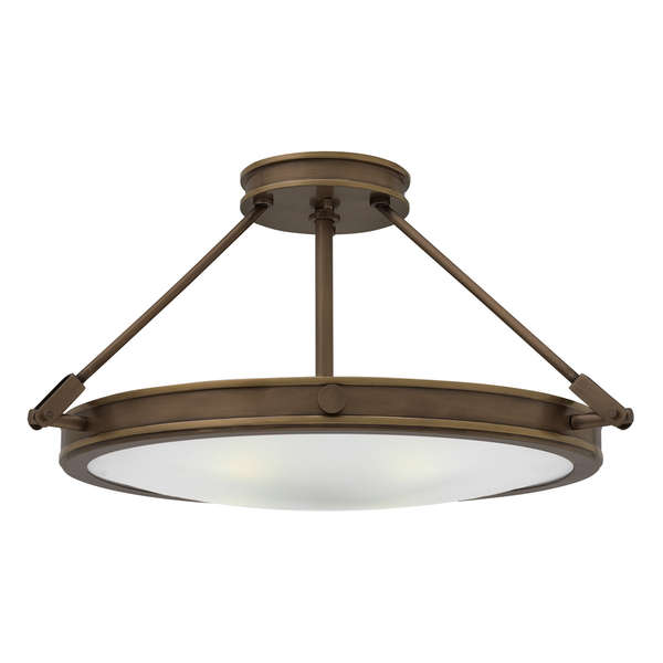 Medium Semi-Flush Mount, Light Oiled Bronze