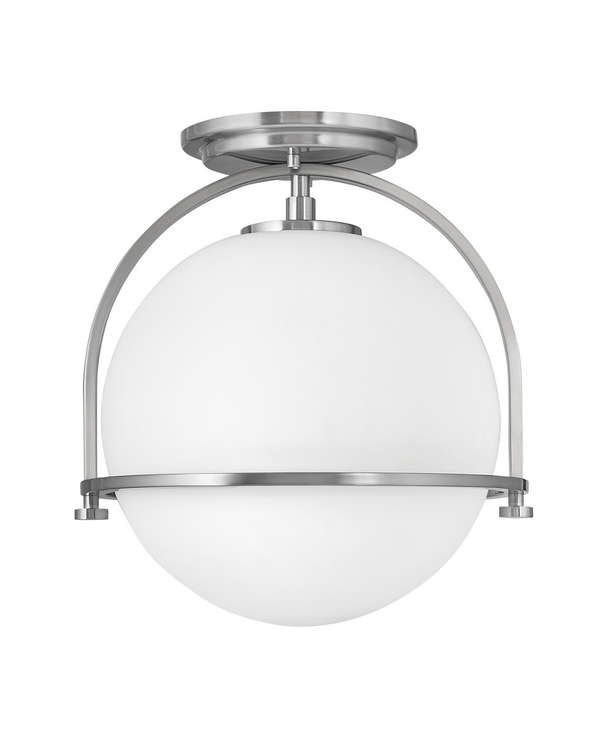Small Semi-Flush Mount, 11.5" X 12.5", Brushed Nickel