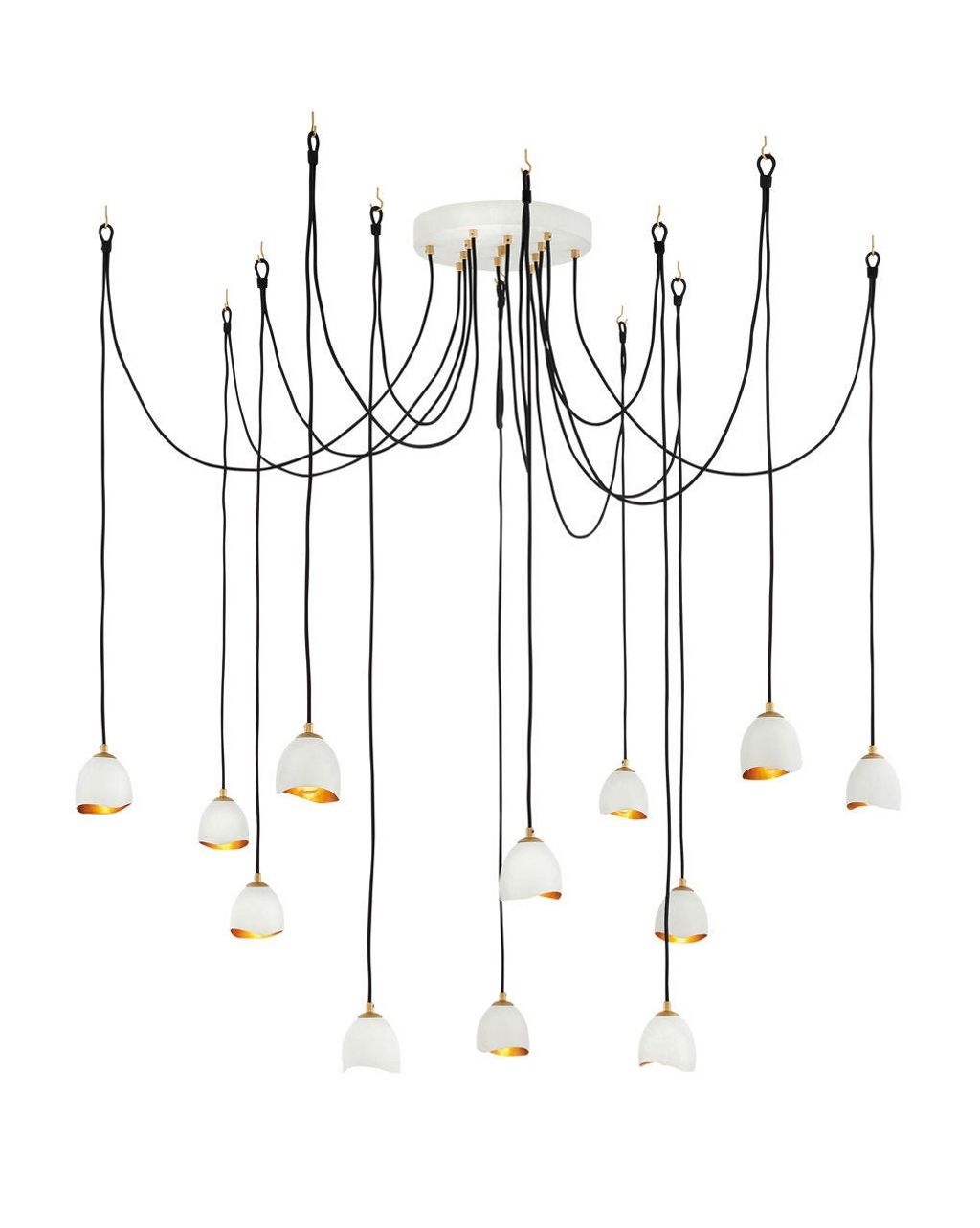 Preview image for Nula Large Multi Tier, Shell White with Gold Leaf Accents