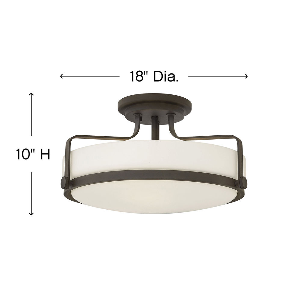 Large Semi-Flush Mount, Oil Rubbed Bronze