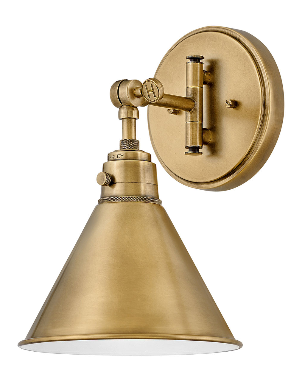 Small Single Light Sconce, Heritage Brass