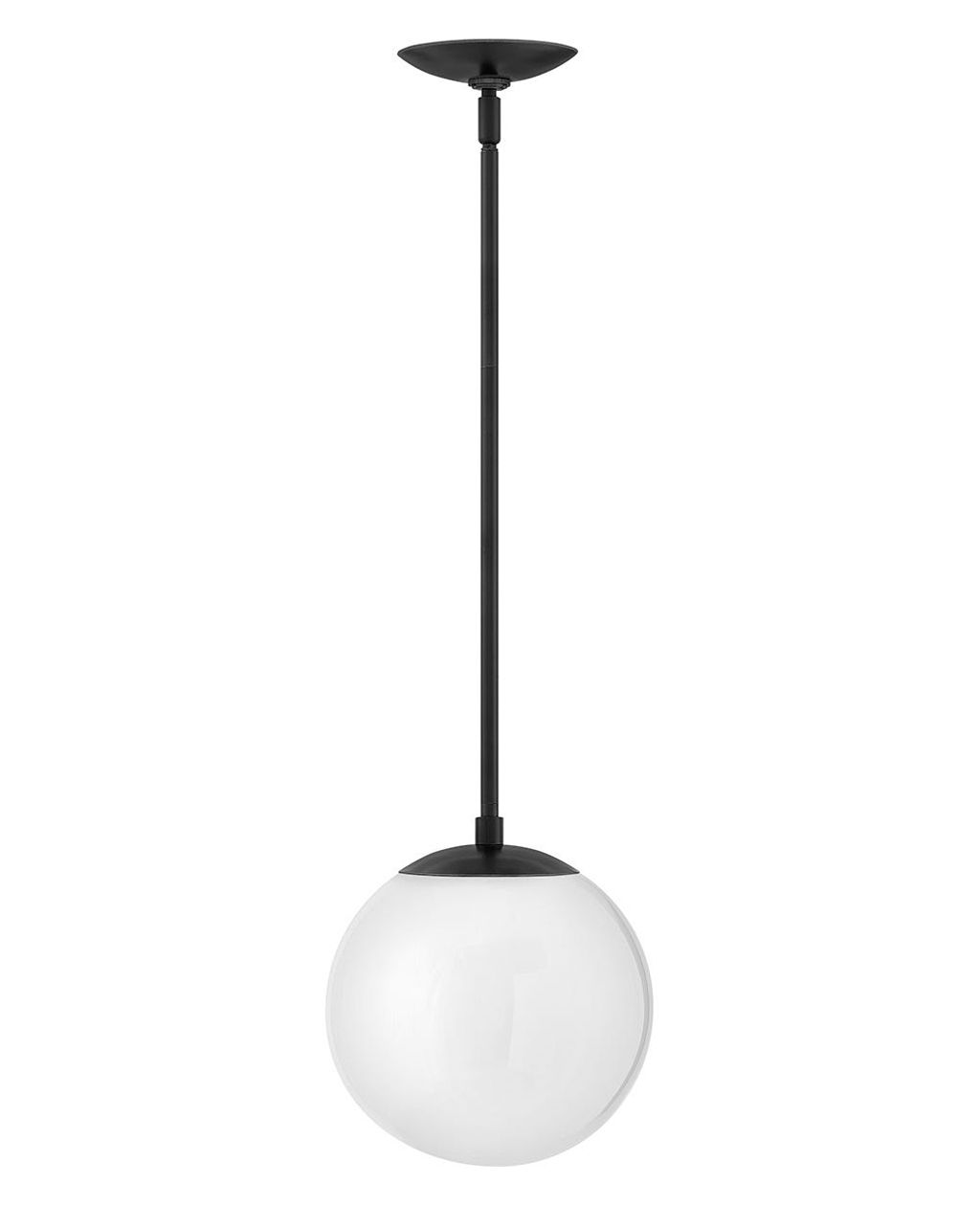 Preview image for Small Pendant, Black With White Glass