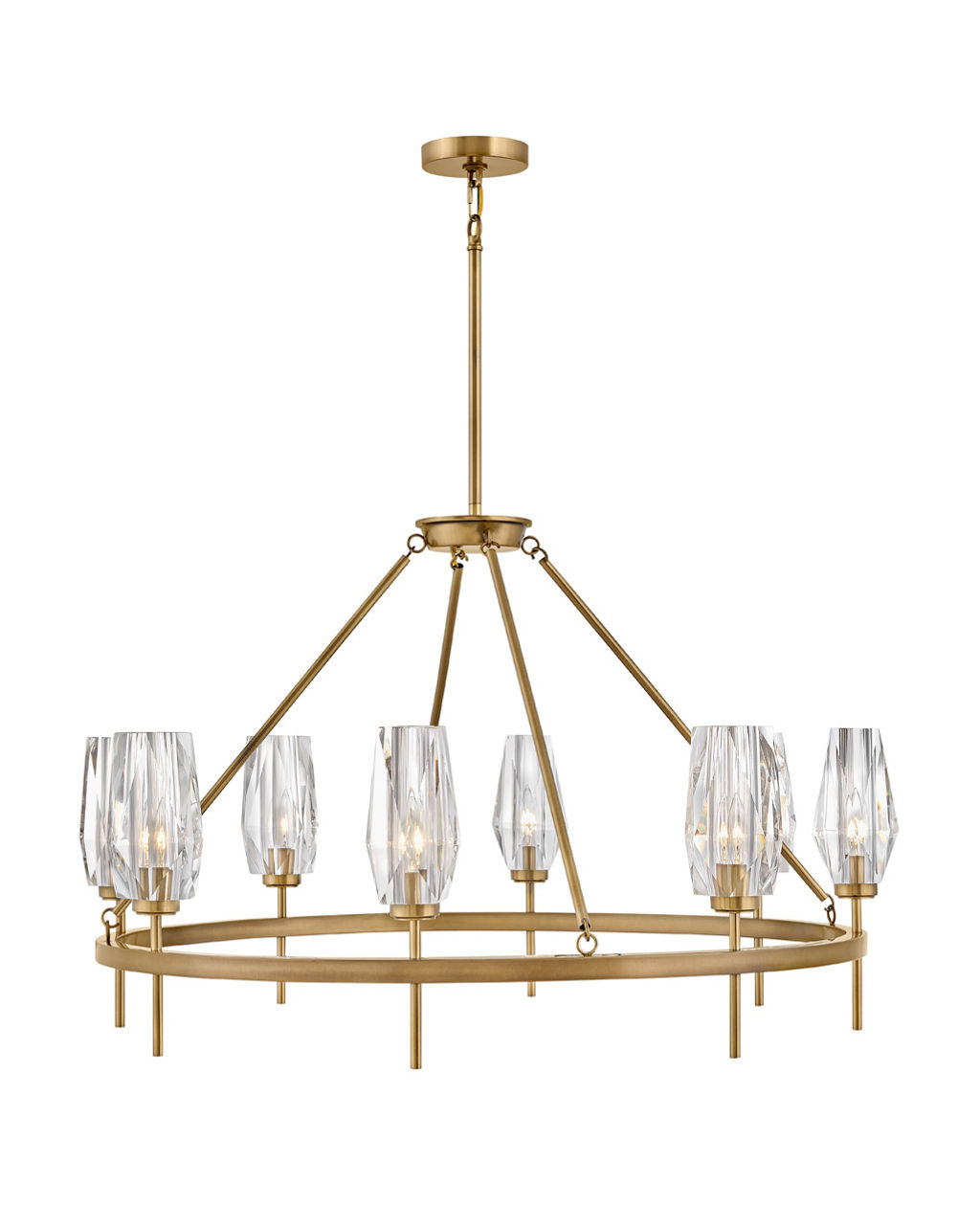 Preview image for Luxury Modern Chandelier Large Single Tier, Heritage Brass
