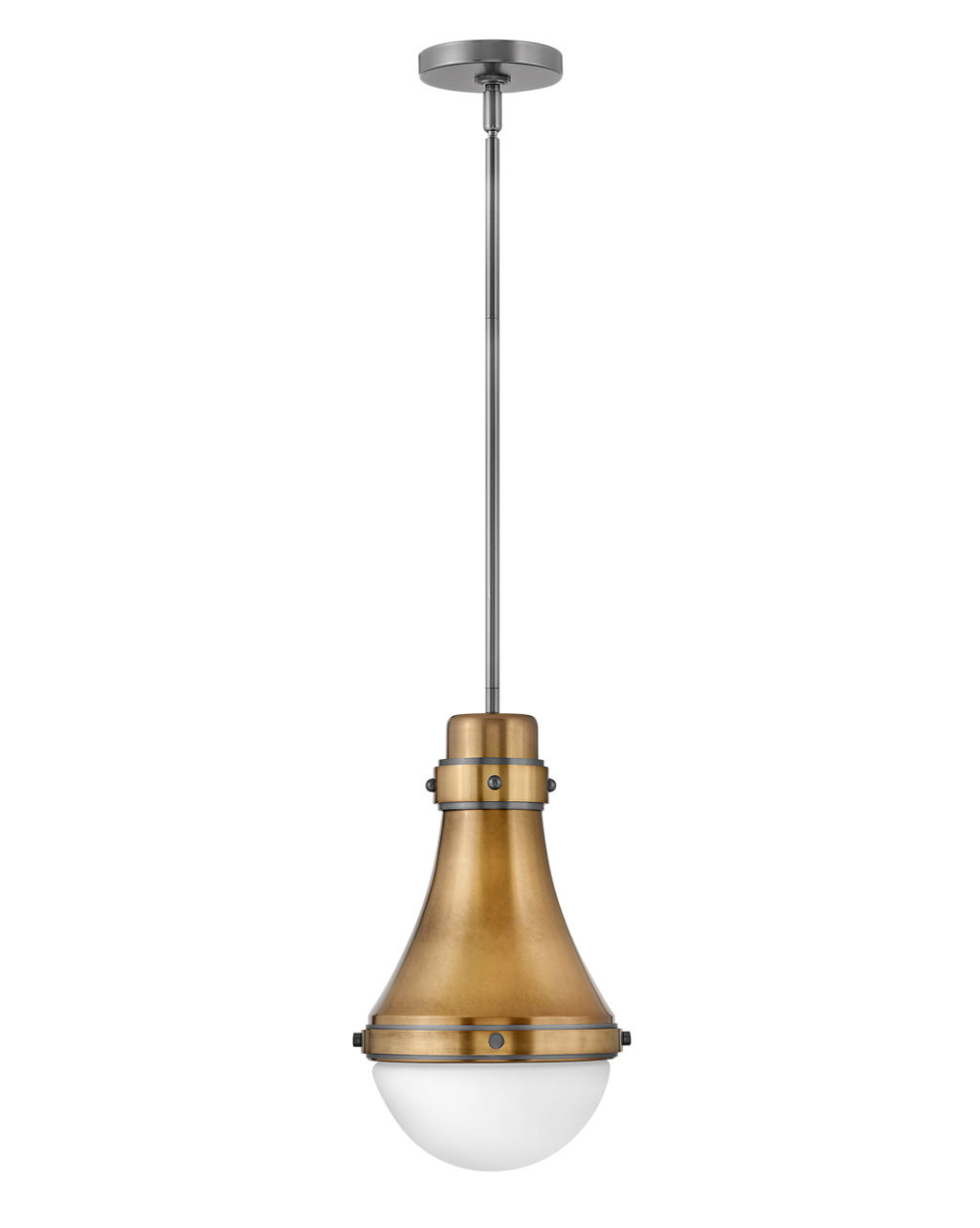 Small Pendant, 9" X 15.5", Heritage Brass