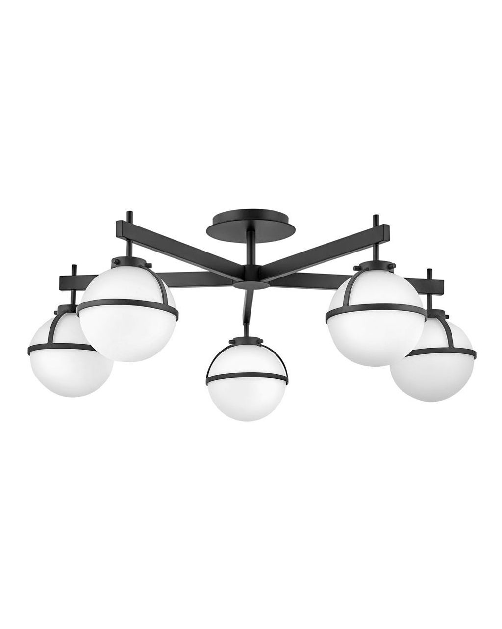 Preview image for Extra Large Semi-Flush Mount, 32" X 12", Black