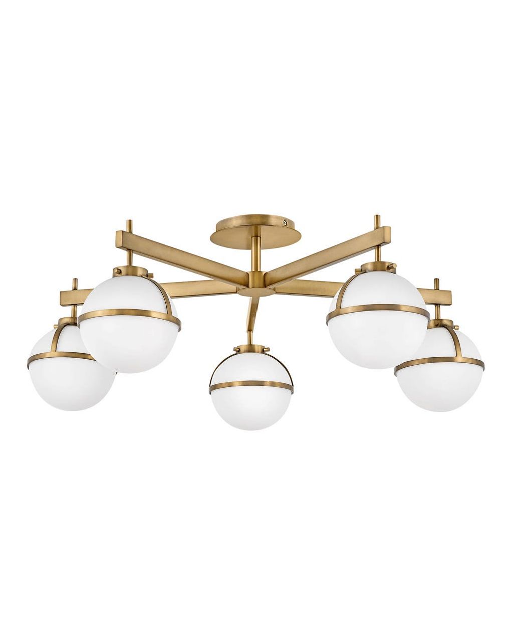 Preview image for Extra Large Semi-Flush Mount, 32" X 12", Heritage Brass