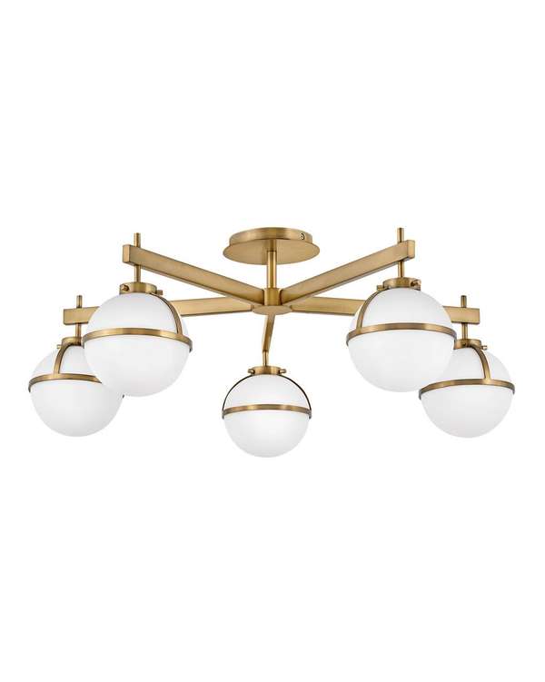 Extra Large Semi-Flush Mount, Heritage Brass