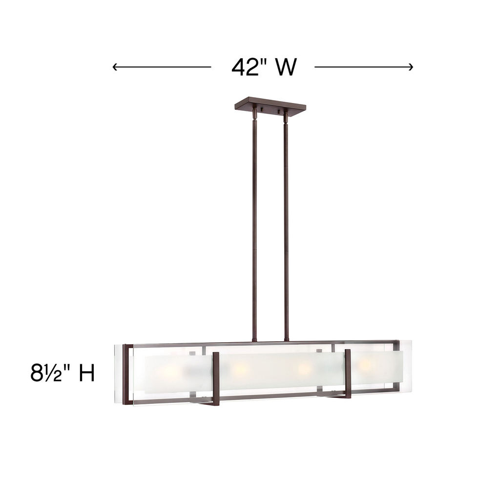 Four Light Linear, Oil Rubbed Bronze