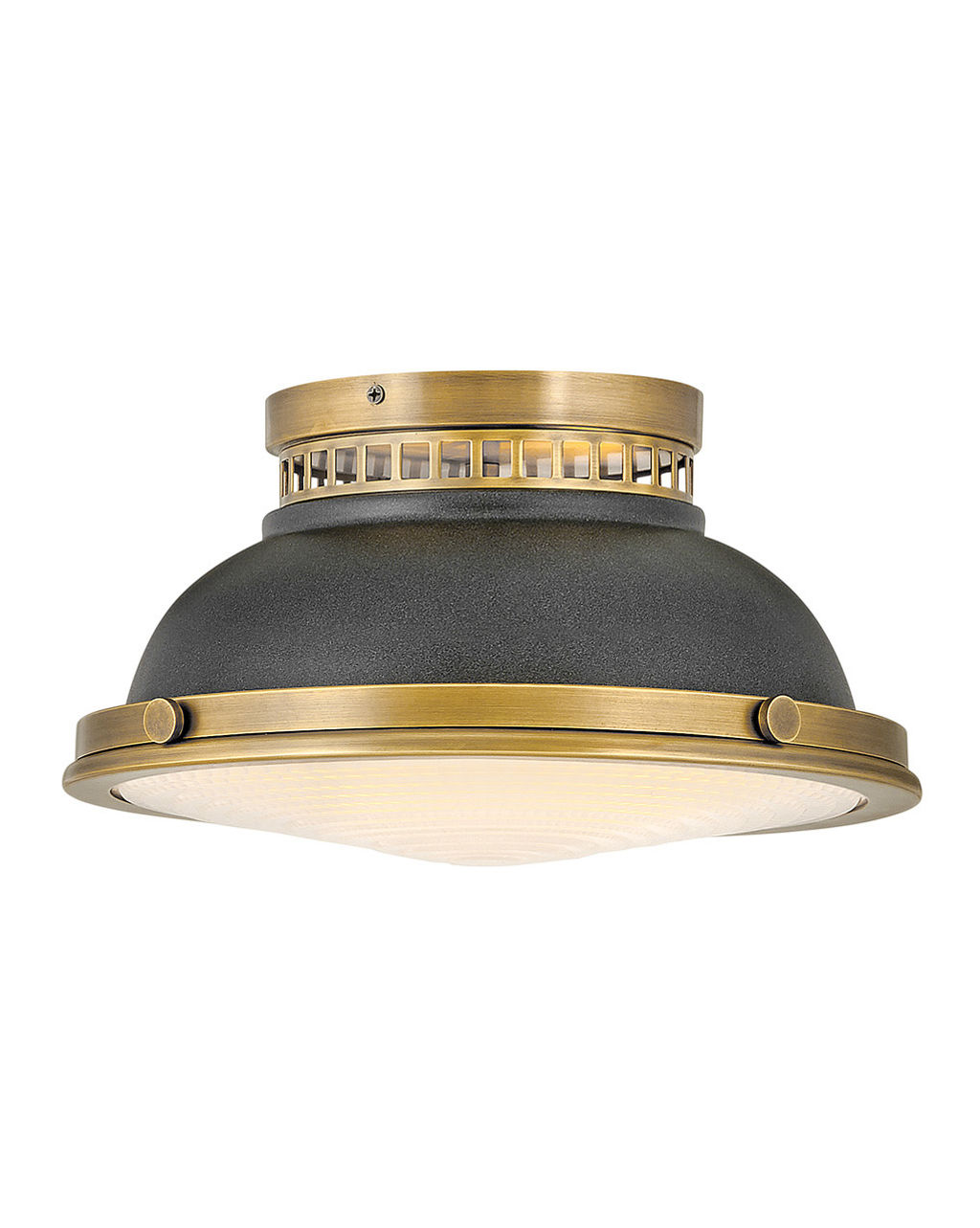 Preview image for Medium Flush Mount, 12.75" X 6.75", Heritage Brass With Aged Zinc Accents