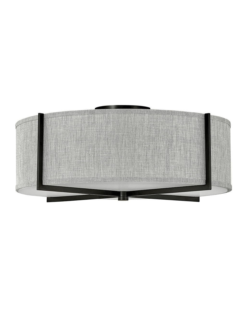 Large Semi-Flush Mount, 25.5" X 10.5", Black, Steel