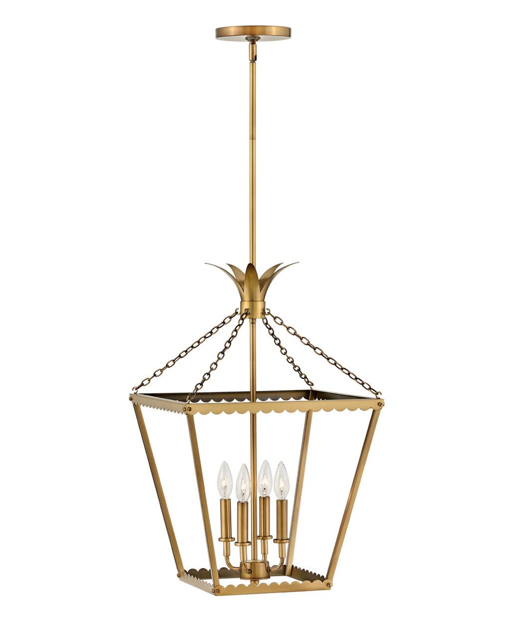 Medium Pendant, 16" X 27", Heritage Brass