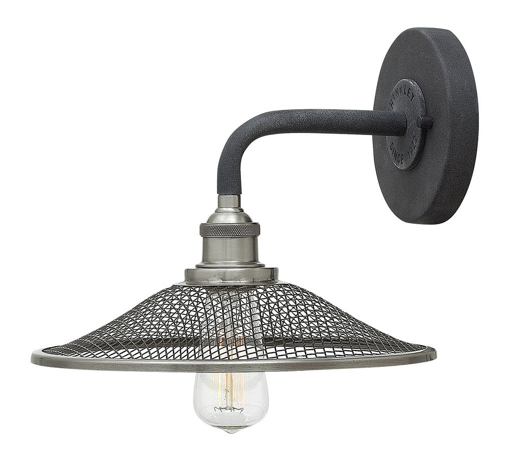 Single Light Sconce, 10" X 8.5", Aged Zinc