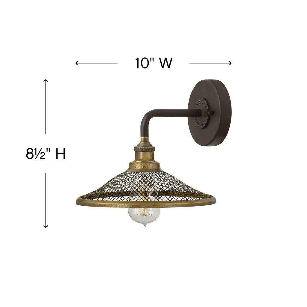 Single Light Sconce, 10" X 8.5", Buckeye Bronze