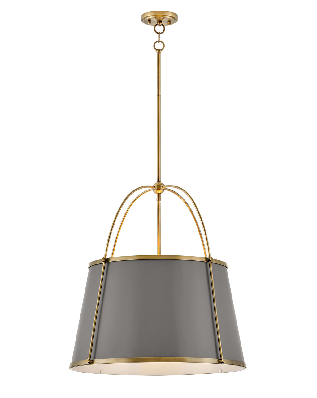 Large Pendant, 24.5" X 24.25", Lacquered Dark Brass