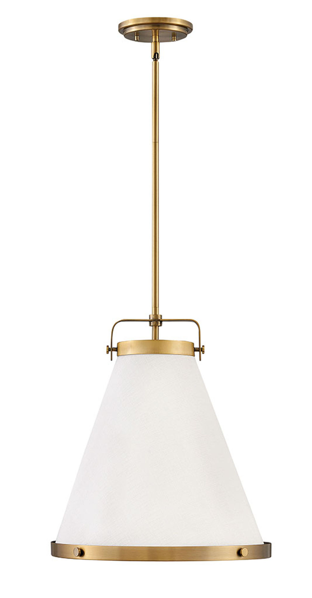 Medium Pendant, 16" X 17.75", Lacquered Brass