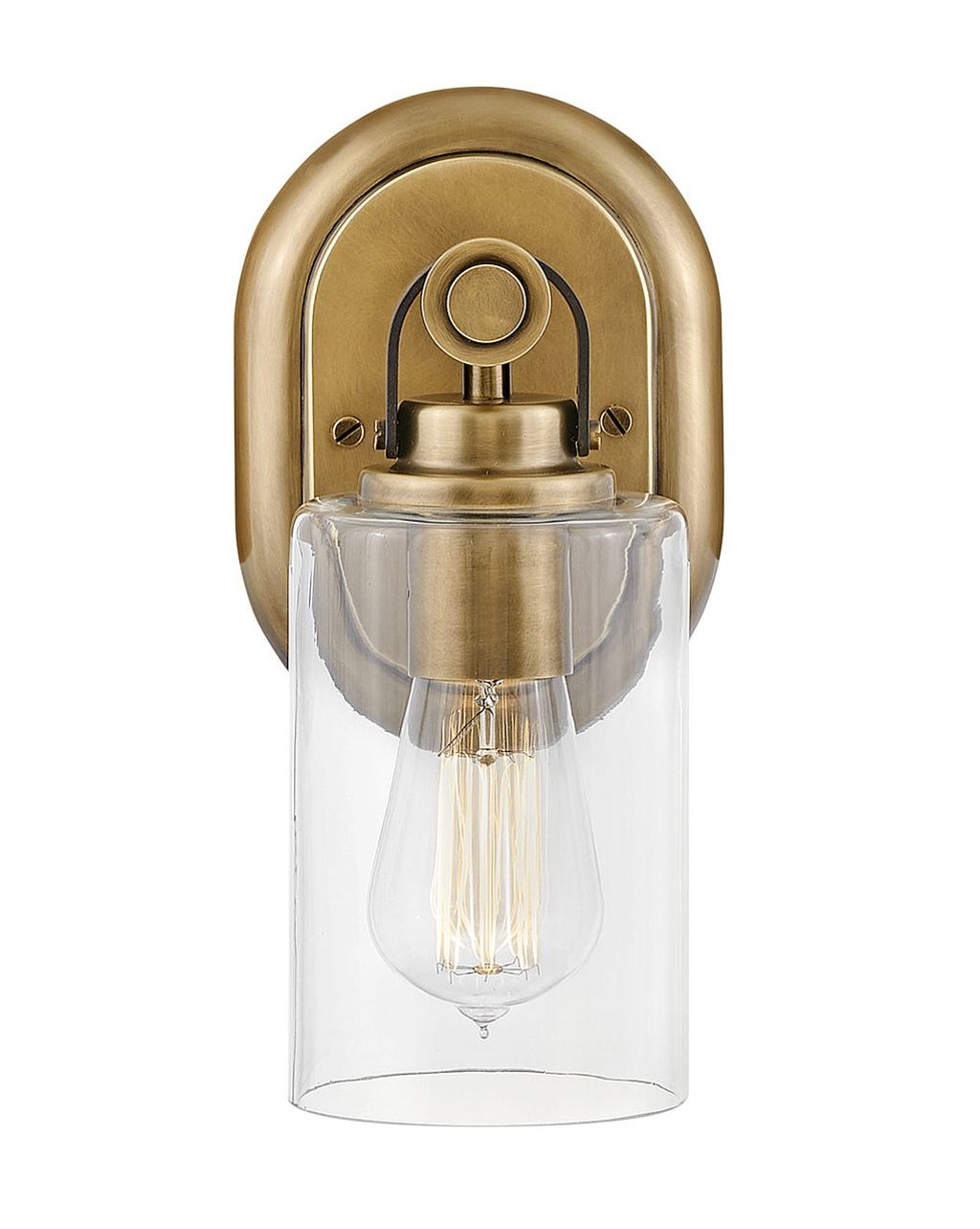Single Light Vanity, 5" X 10.25", Heritage Brass